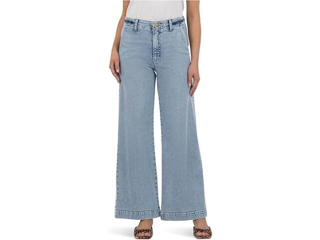 (取寄) カット フロム ザ クロス レディース ジーン ハイ ライズ ワイド レッグ ウィズ トラウザー ポケット KUT from the Kloth women Jean High Rise Wide Leg With Trouser Pocket Light Wash