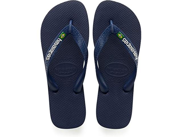 (取寄) ハワイアナス メンズ ブラジル ロゴ フリップ フロップ サンダル Havaianas men Havaianas Brazil Logo Flip Flop Sandal Navy Blue