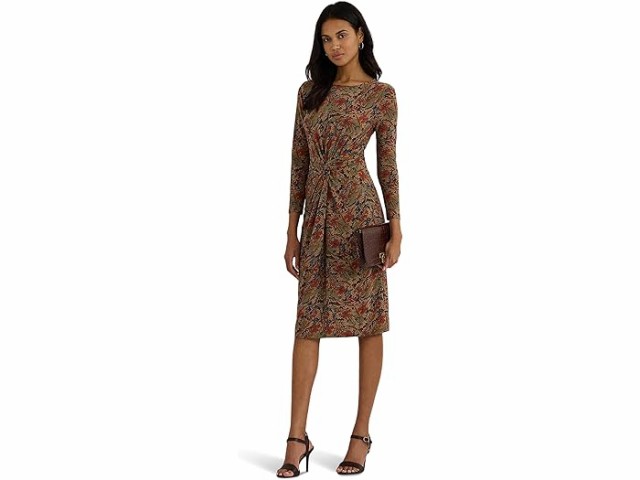 (取寄) ローレン ラルフローレン レディース フローラル ツイスト-フロント ストレッチ ジャージ ドレス Lauren Ralph Lauren women Lauren Ralph Lauren Floral Twist-Front Stretch Jersey Dress Cream Multiの通販は 33,267円