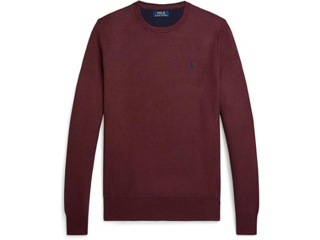(取寄) ラルフローレン メンズ メッシュ-ニット コットン クルーネック セーター Polo Ralph Lauren men Mesh-knit Cotton Crewneck Sweater Red Wine
