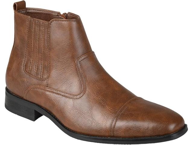 (取寄) バンス メンズ アレックス チェルシー ブート Vance Co. men Alex Chelsea Boot Brown Faux Leatherの通販は