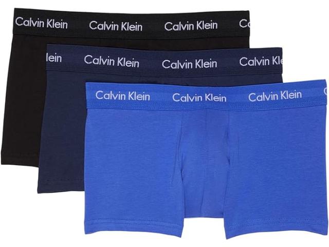 (取寄) カルバンクライン アンダーウェア メンズ コットン ストレッチ ロー ライズ トランクス 3-パック   Underwear men Cotton Stretch Low Rise Trunks 3-Pack Black 1
