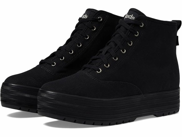 (取寄) ケッズ レディース ザ プラットフォーム ミッド ラグ Keds women Keds The Platform Mid Lug Black/Black Canvasの通販は
