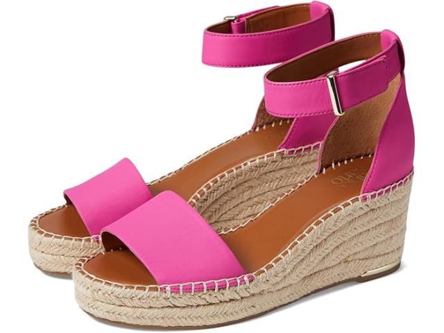 (取寄) フランコ サルト レディース クレメンス ラフィア エスパドリーユ ウェッジ ヒール サンダル Franco Sarto women Clemens Raffia Espadrille Wedge Heel Sandals Pink Leather