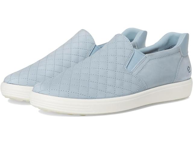 (取寄) エコー レディース ソフト 7 キルテッド イージー スリッポン スニーカー ECCO women Soft 7 Quilted Easy Slip-On Sneakers Dusty Blue