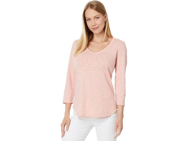 (取寄) モッドオードック レディース 3/4 スリーブ V-ネック ティー ウィズ カーブ ヘム Mod-o-doc women Mod-o-doc 3/4 Sleeve V-Neck Tee with Curved Hem Pink Sandの通販は
