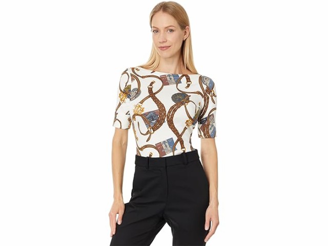 (取寄) ローレン ラルフローレン レディース プラス サイズ プリント ストレッチ コットン ボートネック ティー Lauren Ralph Lauren women Lauren Ralph Lauren Plus Size Print Stretch Cotton Boatneck Tee Cream Multiの通販は 18,550円