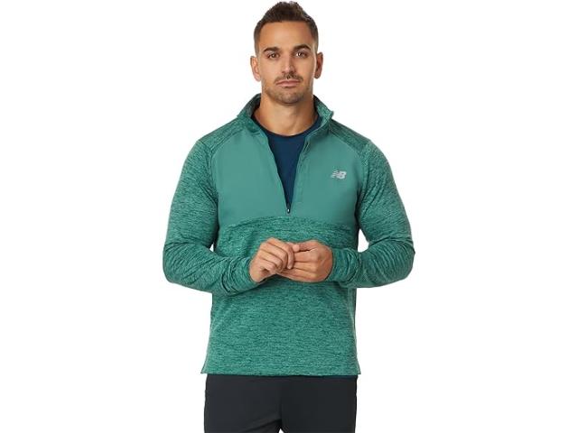 (取寄) ニューバランス メンズ アスレチックス ヒート グリッド 1/2 ジップ New Balance men New Balance Athletics Heat Grid 1/2 Zip New Spruceの通販は