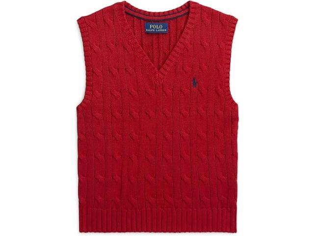 (取寄) ラルフローレン キッズ ボーイズ ケーブルニット コットン セーター ベスト (トドラー/リトル キッド) Polo Ralph Lauren Kids boys Cable-Knit Cotton Sweater Vest (Toddler/Little Kid) RL 2000 Red