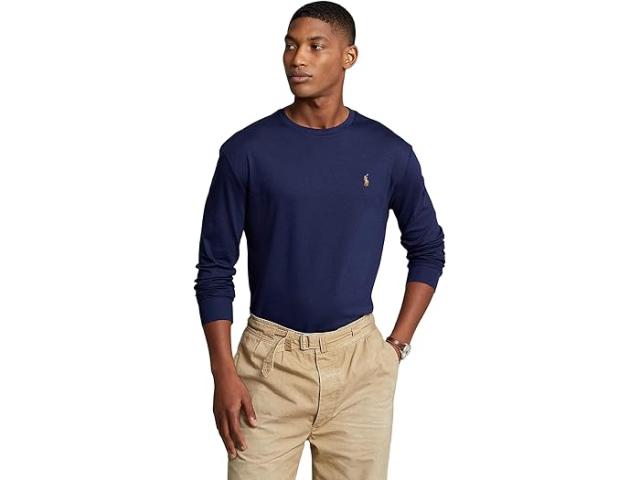 (取寄) ラルフローレン メンズ クラシック フィット ソフト タッチ ロング-スローブ ティー Polo Ralph Lauren men Classic Fit Soft Touch Long-Sleeve Tee Refined Navy