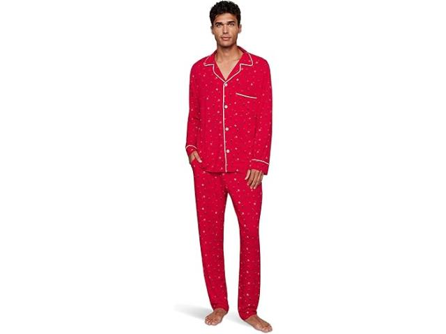 (取寄) エバージェイ メンズ ウィリアム プリンテッド Pj セット Eberjey men William Printed PJ Set Nutcracker Holly Red/Ivory