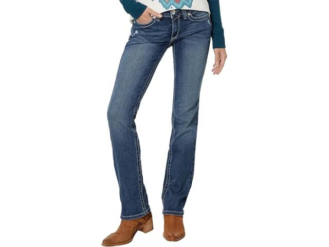 (取寄) アリアット レディース リアル ミッド- ライズ アロー フィット ジアンナ スタッカブル ストレート レッグ ジーンズ イン ストライカー Ariat women Ariat Real Mid- Rise Arrow Fit Gianna Stackable Straight Leg Jeans in Stryker Stryker