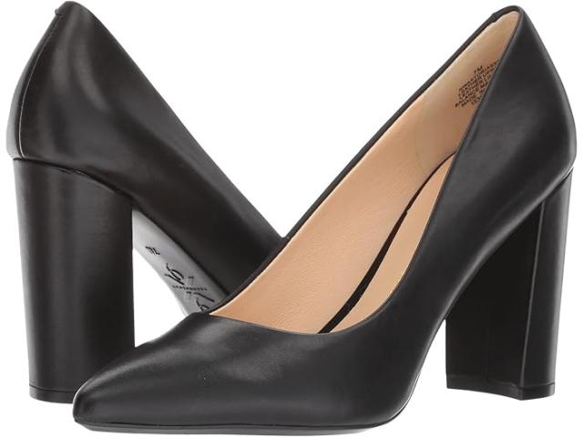 (取寄) ナインウエスト レディース アストリア9x9 ブロック ヒール ポンプ Nine West women Astoria9x9  Block Heel Pump Black Leather