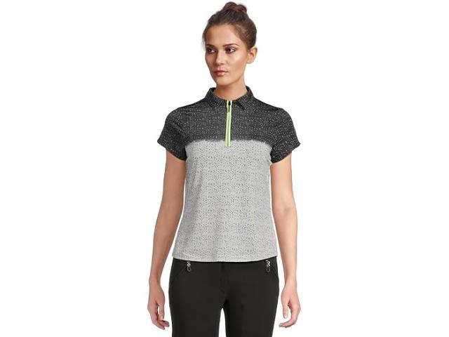 (取寄) ジェイミー サドック レディース ドッテッド アップ プリント ポロ Jamie Sadock women Dotted Up Print Polo Black