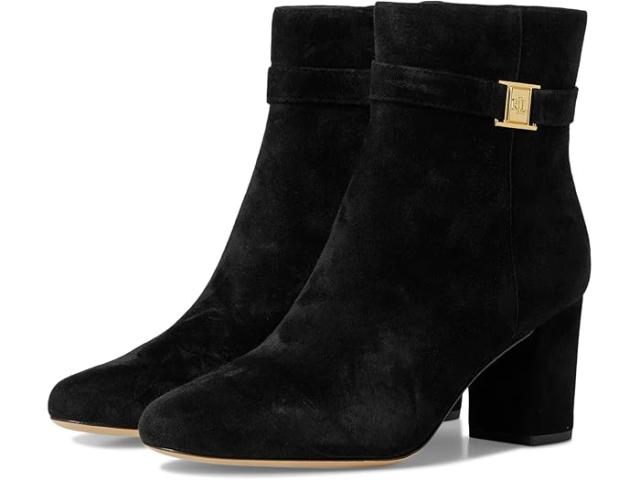 (取寄) ローレン ラルフローレン レディース ケリー スエード ブーティ ヒール Lauren Ralph Lauren women Kellie Suede Bootie Heel Black