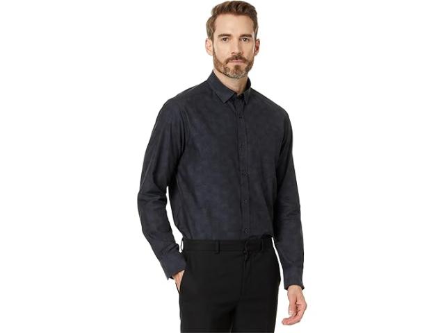 (取寄) ジョンストン&マーフィー メンズ ジャカード スカル シャツ Johnston & Murphy men Johnston & Murphy Jacquard Skull Shirt Black