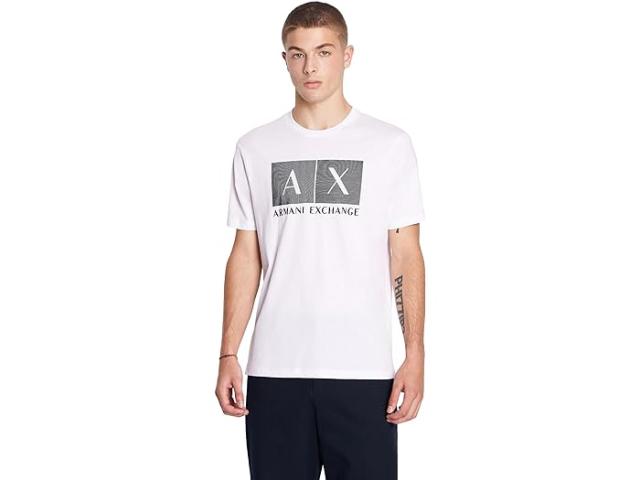 (取寄) アルマーニエクスチェンジ メンズ テクスチャー シルク スクリーン ボックス ロゴ ティー Armani Exchange men Armani Exchange Textured Silk Screen Box Logo Tee Whiteの通販は