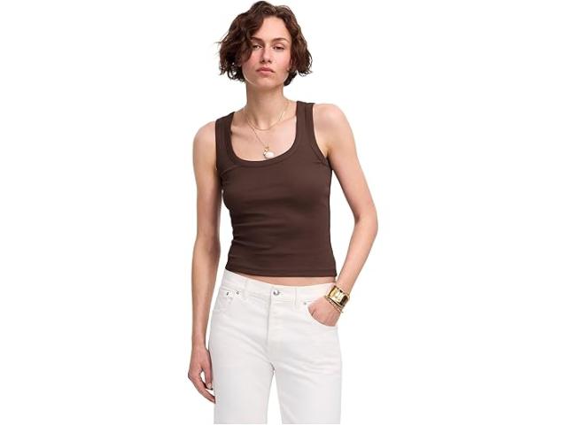 (取寄) メイドウェル レディース コットン リブド スクープ ネック タンク Madewell women (Re)Generative Cotton Ribbed Scoop Neck Tank Henna