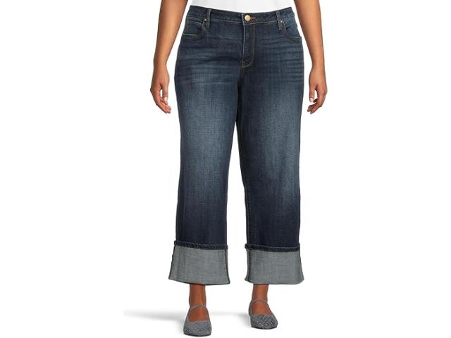 (取寄) カット フロム ザ クロス レディース プラス シエナ ハイ ライズ ストレート アップ 5 KUT from the Kloth women Plus Sienna High Rise Straight Leg-roll Up 5