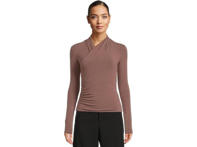 (取寄) ヴィンス レディース ロング スリーブ フィックスド ラップ トップ Vince women Long Sleeve Fixed Wrap Top Smoky Berry