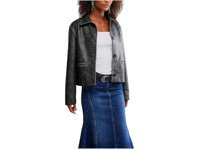 (取寄) フリーピープル レディース ヘラ ビーガン レザー ジャケット Free People women Hera Vegan Leather Jacket Black