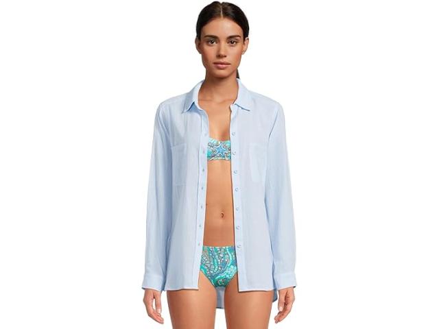 (取寄) シーフォリー レディース ビーチ エディット ブリーズ ビーチ シャツ Seafolly women Beach Edit Breeze Beach Shirt Powder Blue