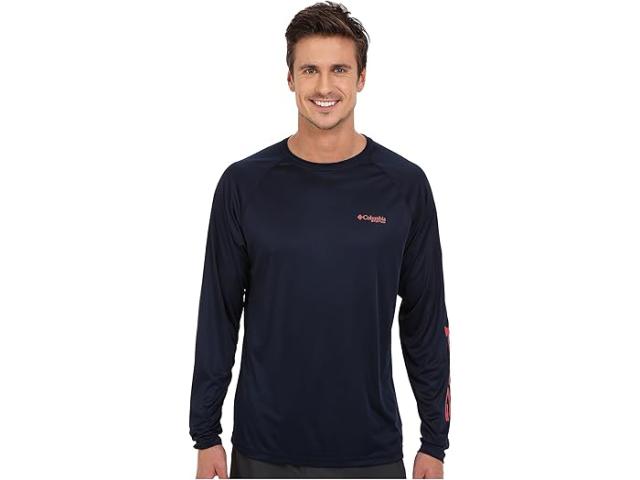 (取寄) コロンビア メンズ ターミナル タックル L/S シャツ Columbia men Terminal Tackle L/S Shirt Collegiate Navy/Sunset Red Logo