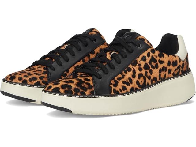 (取寄) コールハーン レディース グランドプロ トップスピン スニーカー Cole Haan women Grandpro Topspin Sneaker Leopard Print Black