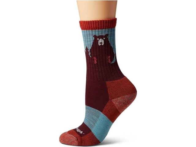 (取寄) ダーンタフバーモント レディース ベアー タウン ミクロ クルー ライト クッション Darn Tough Vermont women Darn Tough Vermont Bear Town Micro Crew Light Cushion Burgundy