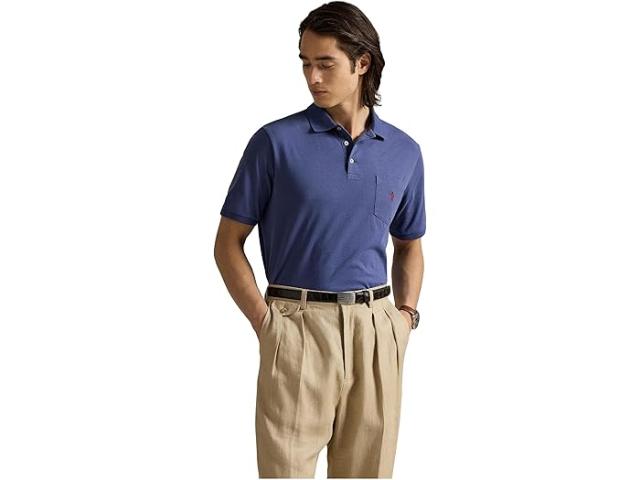 (取寄) ラルフローレン メンズ クラシック フィット ジャージ ポケット ポロ シャツ Polo Ralph Lauren men Classic Fit Jersey Pocket Polo Shirt Light Navy