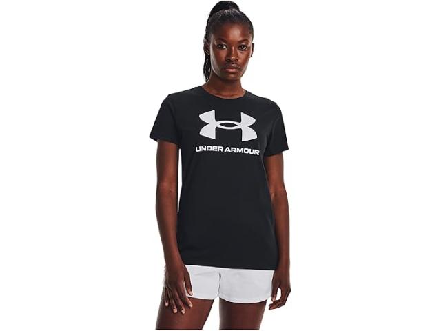 (取寄) アンダーアーマー レディース ライバル ロゴ ショート スリーブ T シャツ Under Armour women Rival Logo Short Sleeve T Shirt Black/White