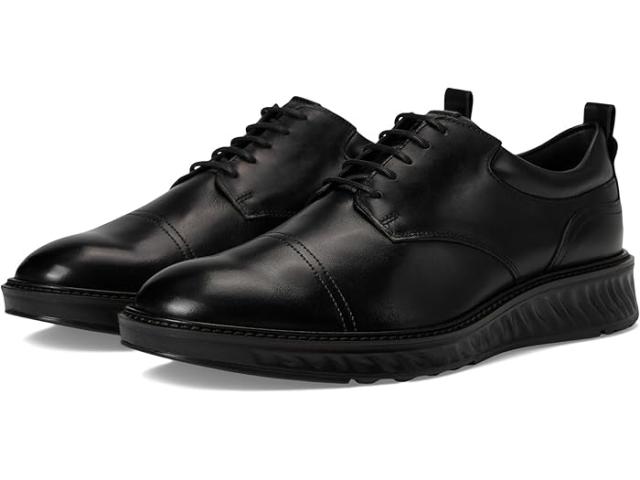 (取寄) エコー メンズ St.1 ハイブリット キャップ トゥ オックスフォード ECCO men ST.1 Hybrid Cap Toe Oxford Black/Black Outsole