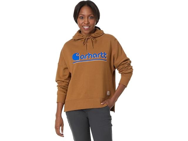 (取寄) カーハート レディース テンセル ファイバー シリーズ ルーズ フィット フォール グラフィック フーデット スウェットシャツ Carhartt women TENCEL Fiber Series Loose Fit Fall Graphic Hooded Sweatshirt Carhartt Brown
