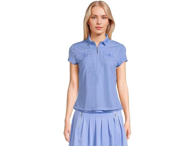 (取寄) ジェイミー サドック レディース ソリッド サンセンス ポロ ウィズ メッシュ オーバーレイ Jamie Sadock women Solid Sunsense Polo with Mesh Overlay Indigo