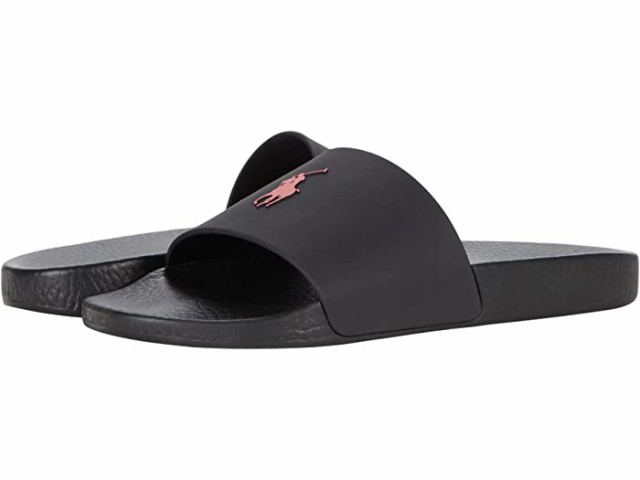 (取寄) ラルフローレン メンズ ポロ スライド サンダル Polo Ralph Lauren men Polo Ralph Lauren Polo Slide Sandal Black/Redの通販は