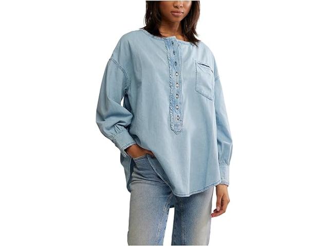 (取寄) フリーピープル レディース ウィー ザ フリー デニム ドリーミング プルオーバー Free People women We The Free Denim Dreaming Pullover So Soft Light Wash