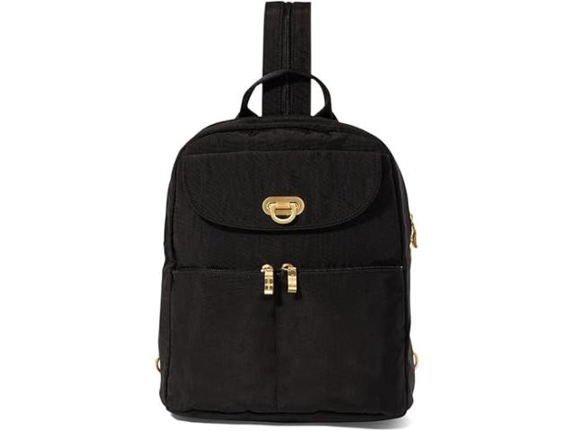 (取寄) バッガリーニ レディース コースタル フリップ ロック デイ パック Baggallini women Coastal Flip Lock Day Pack Black with Gold Hardware