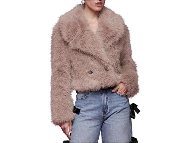 (取寄) アヴェックレフィー レディース クロップド フォー ファー ジャケット Avec Les Filles women Cropped Faux Fur Jacket Taupe