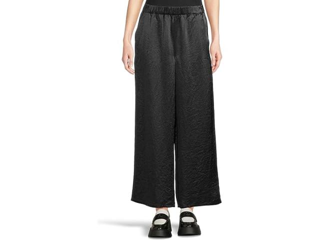 (取寄) アイリーン フィッシャー レディース テクスチャー サテン ワイド アンクル パンツ Eileen Fisher women Textured Satin Wide Ankle Pants Graphite
