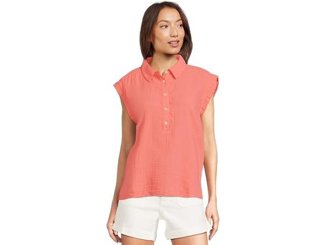(取寄) モッドオードック レディース スリーブレス ヘンリー シャツ Mod-o-doc women Sleeveless Henley Shirt Coral Bliss