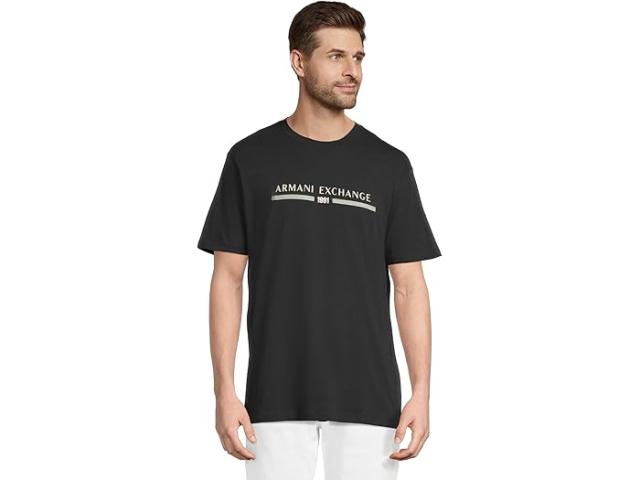 (取寄) アルマーニエクスチェンジ メンズ 1991 チェスト ロゴ T-シャツ Armani Exchange men 1991 Chest Logo T-shirt Deep Navy