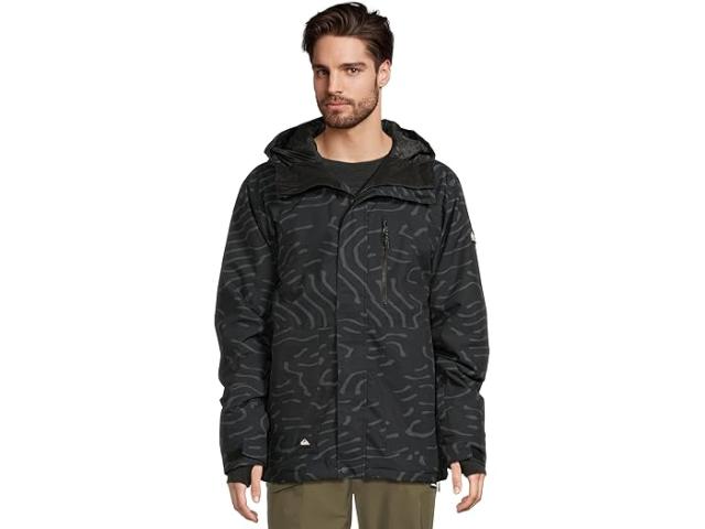 (取寄) クイックシルバー メンズ ミッション プリンテッド スノー ジャケット Quiksilver men Mission Printed  Jacket Black