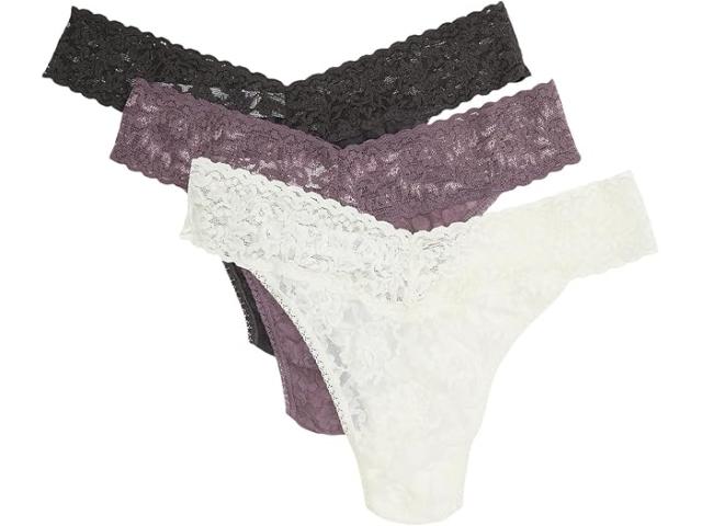 (取寄) ハンキー パンキー レディース シグニチャー レース オリジナル ライズ トング 3-パック Hanky Panky women Signature Lace Original Rise Thong 3-Pack Marshmallow/Dusk/Granite