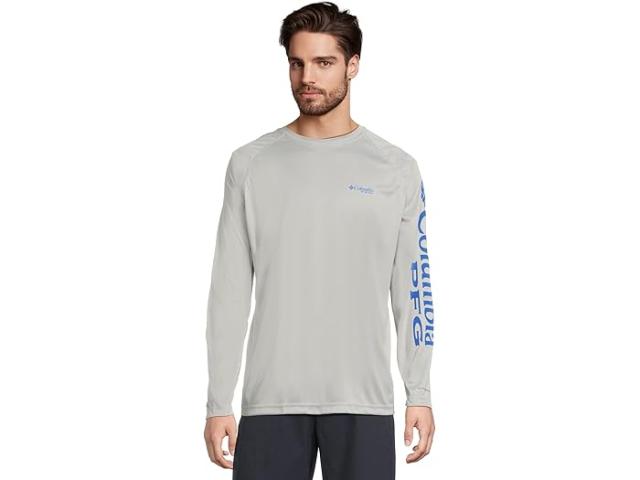 (取寄) コロンビア メンズ ターミナル タックル ヘザー ロング スリーブ シャツ Columbia men Terminal Tackle Heather Long Sleeve Shirt Cool Grey Heather/Vivid Blue Logo
