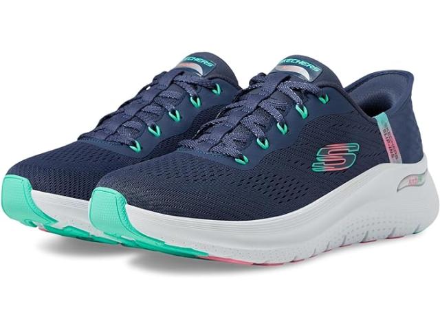 (取寄) スケッチャーズ スニーカー レディース アーチ フィット 2.0 イージー シック ハンズ フリー スリップインズ SKECHERS women Arch Fit 2.0 Easy Chic Hands Free Slip-Ins Navy Turquoise