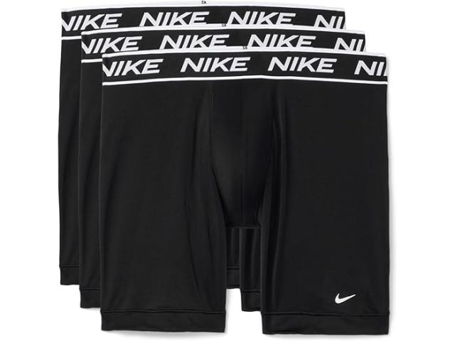 (取寄) ナイキ メンズ オール デイ ミクロ ロング レッグ ボクサー ブリーフ 3-パック Nike men All Day Micro Long Leg Boxer Brief 3-Pack Black/Black/Black