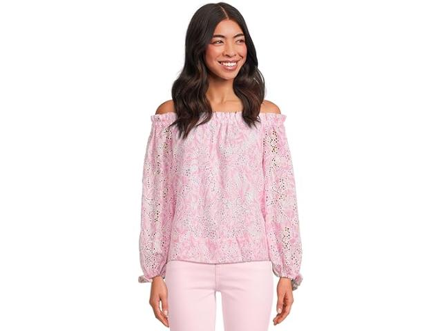 (取寄) リリー ピュリッツァー レディース ジャミーリン ロング スリーブ オフ Lilly Pulitzer women Jamielynn Long Sleeve Off Rousseau Pink Tulip To Tango