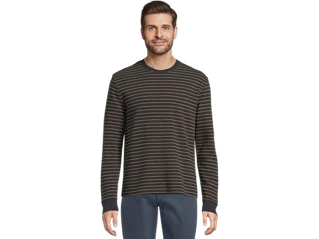 (取寄) ヴィンス メンズ スラブ ストライプ ロング スリーブ クルー Vince men Vince Slub Stripe Long Sleeve Crew Coastal/Cedarの通販は