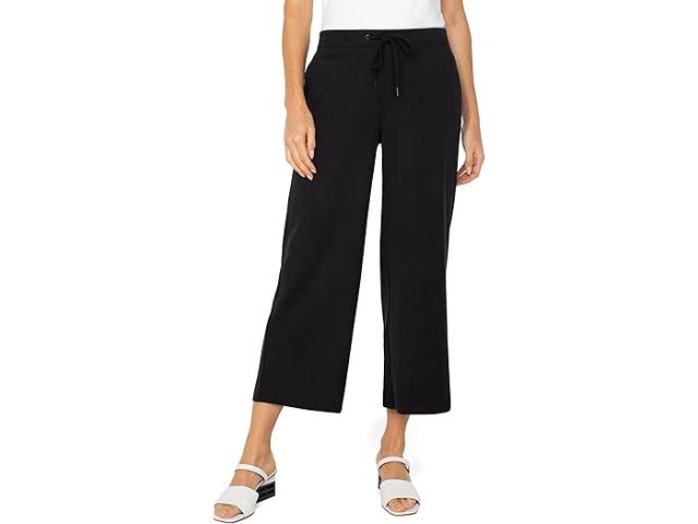 (取寄) リバプールロサンゼルス レディース プル オン ワイド レッグ クロップ トラウザーズ Liverpool Los Angeles women Pull On Wide Leg Crop Trousers Black