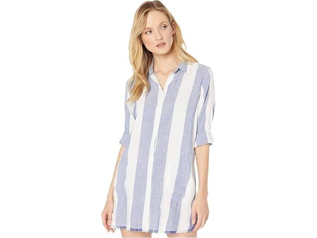 (取寄) トミーバハマ レディース ラグビー ビーチ ストライプ ボーイフレンズ シャツ カバー-アップ  Bahama women Rugby Beach Stripe Boyfriend Shirt Cover-Up White